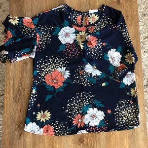 Floral sheer blouse